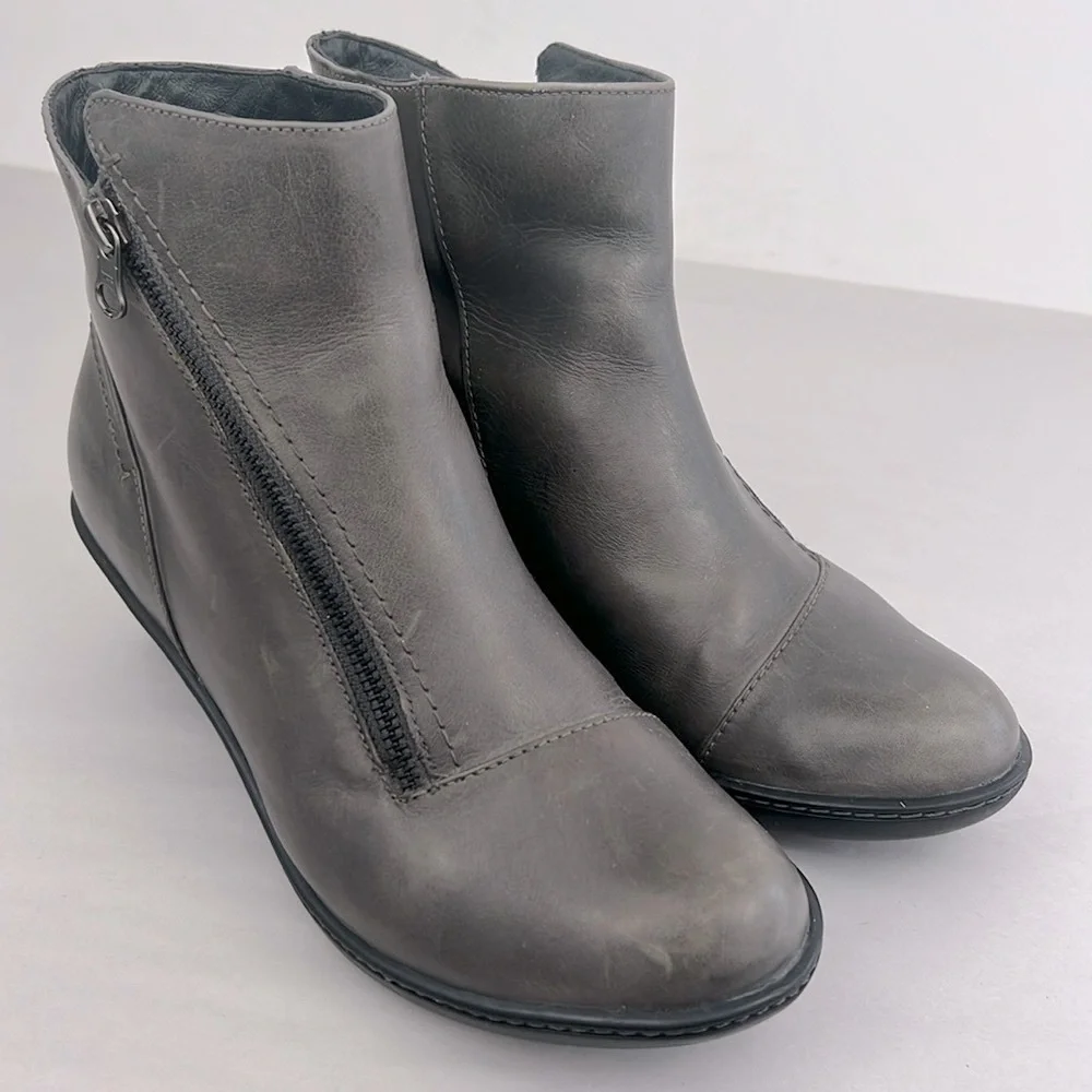 Dansko Billie Grey Ankle Boots Soft Leather Burnished Nappa Grey Womens SZ 8.5 9 - Picture 6 of 14